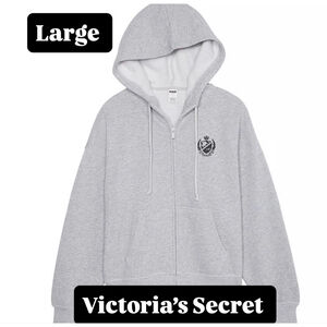 PINK Victoria's Secret heather Gray Hoodie Large NWTS women